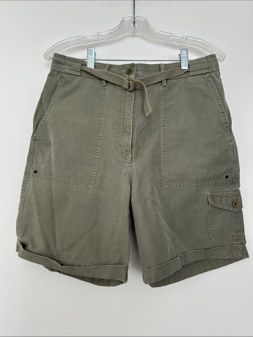 Lauren Ralph Lauren Olive Utility Cargo Shorts with Belt